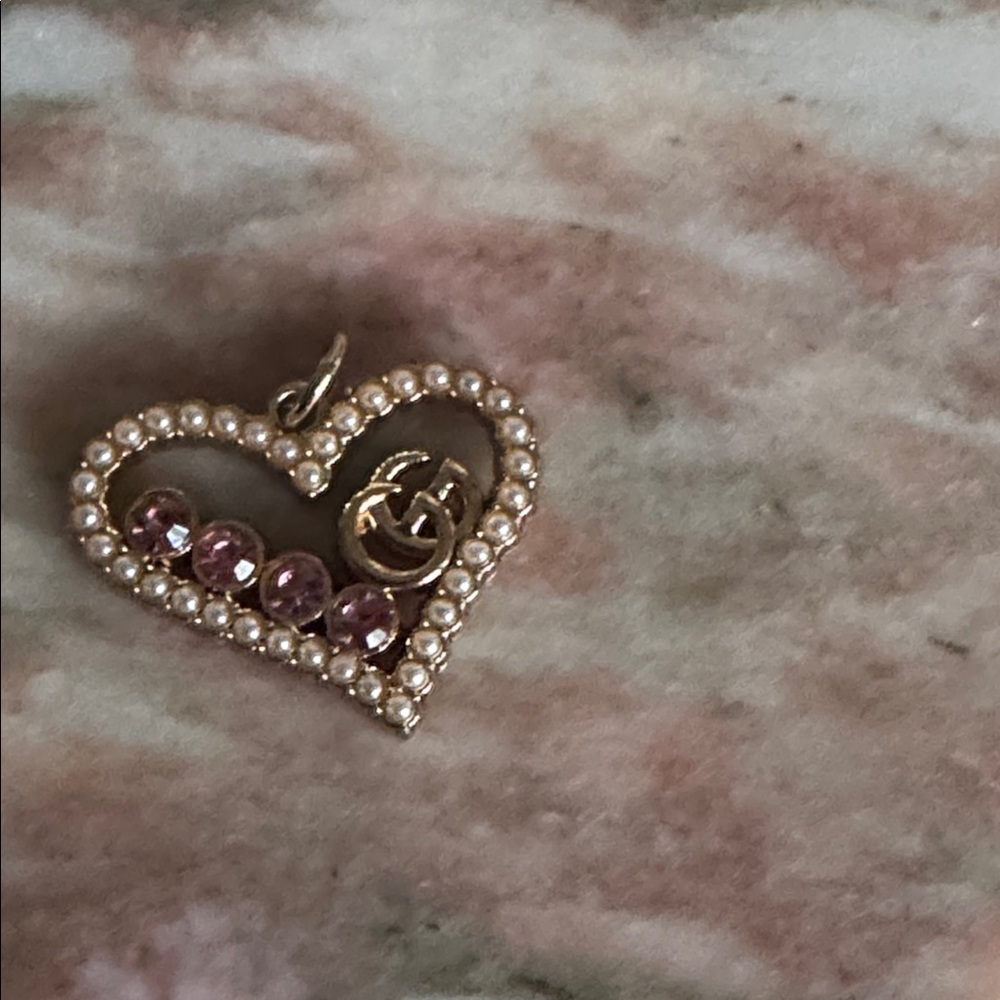 Gucci Gold Heart Necklace with Purple Accents - Picture 5 of 7